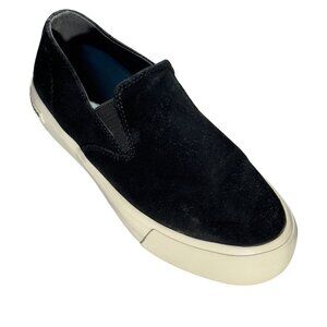 SeaVees Women's Baja Slip-On Platform Suede Shoes Black / White Size 8.5